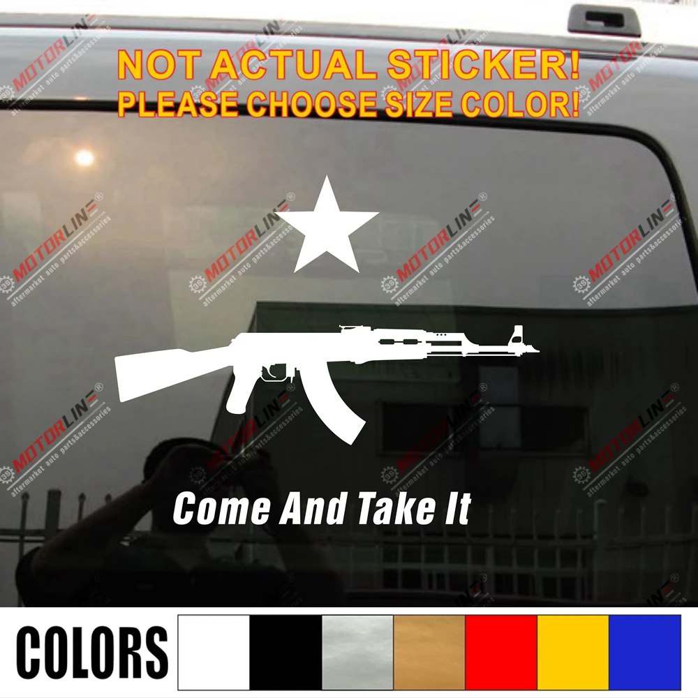 Come and Take it Flag Molon Labe NRA Patriotic Vinyl window sticker pro gun 2nd