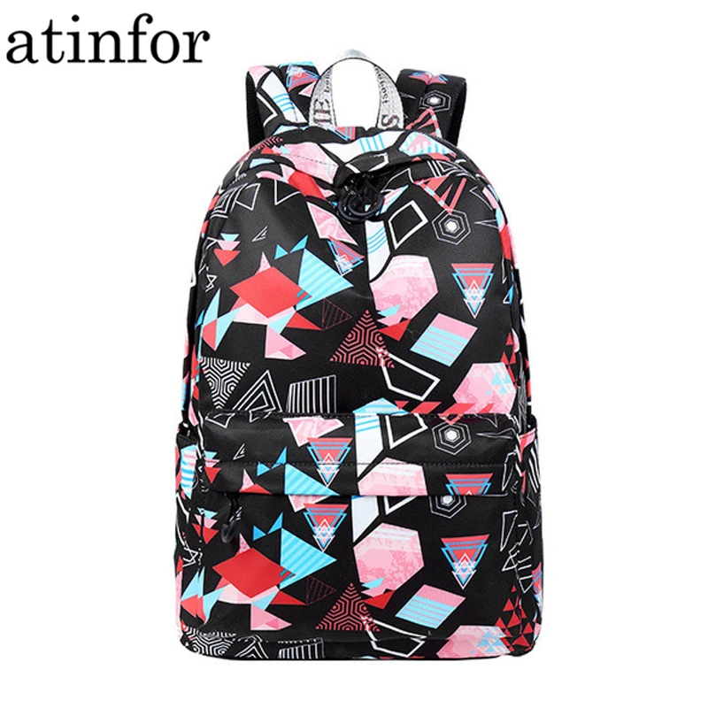 Женский водонепроницаемый рюкзак с геометрическим принтом | Багаж и сумки