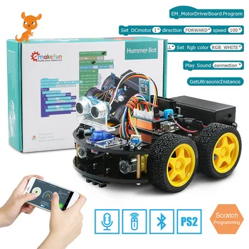 

Emakefun For Arduino Robot 4WD Cars APP RC Remote Control Bluetooth Robotics Learning Kit Educational Stem Toys for Children Kid