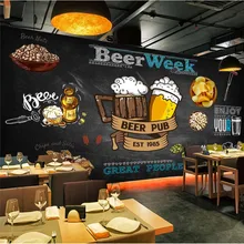 Европейские и американские ретро ностальгические доски пива обои 3D бар барбекю Ресторан промышленный Декор настенная бумага 3D