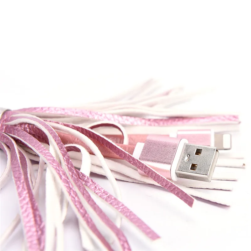 Новинка USB кабель кожаный брелок кабель для передачи данных Шнур зарядный адаптер для PhoneTassel брелок мини быстрое зарядное устройство металл