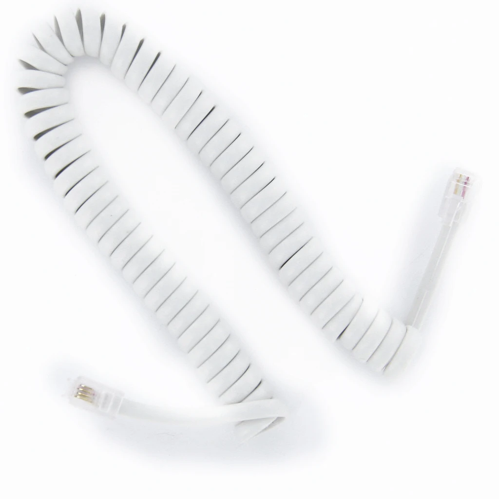 

1.75Meters White RJ11 Telephone Headset Extension Phone Cable Connect Line