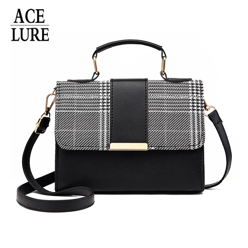 

ACELURE Brand Designer Ladies Bags Striped PU Leather PU Leather Women Shoulder Bags Simple Fashion Small Handbags Purse Flap