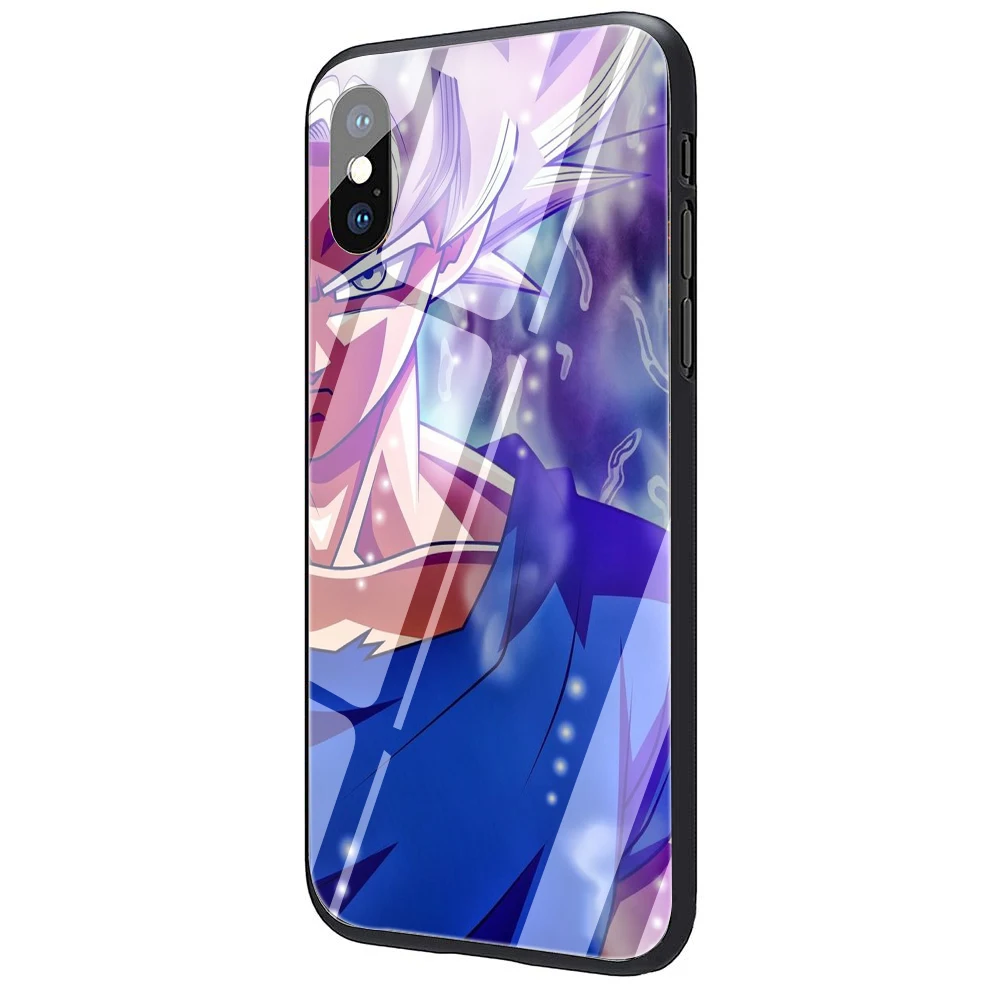 EWAU аниме Dragon Ball и super Goku закаленное Стекло чехол для телефона чехол для iPhone 5 5S SE 6 6s 7 8 Plus X XR XS 11 Pro Max