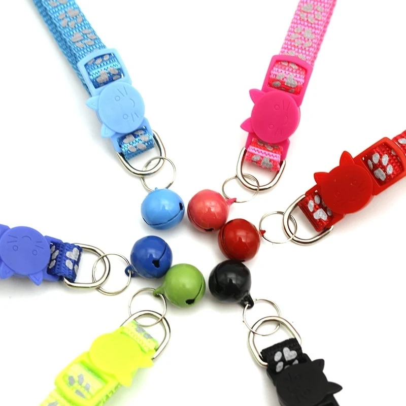 Светоотражающий ошейник для кошек Pour Chat ошейник для котенка Chapa Perro Personalizada кошачий ошейник с колокольчиком Breakaway модный регулируемый