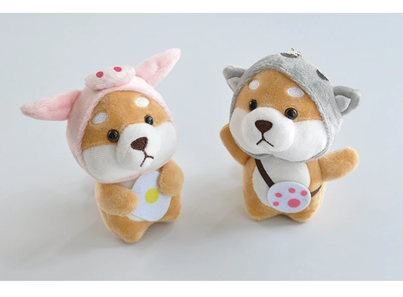 10 см Kawaii мягкие животные Шиба Китайский Зодиак платье плюшевый брелок собака стежка куклы детские игрушки