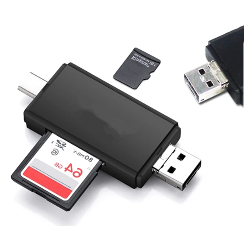 Type C& micro USB& USB 3 In 1 OTG Card Reader High-speed USB2.0 Universal OTG TF/SD for Android Computer Extension Headers