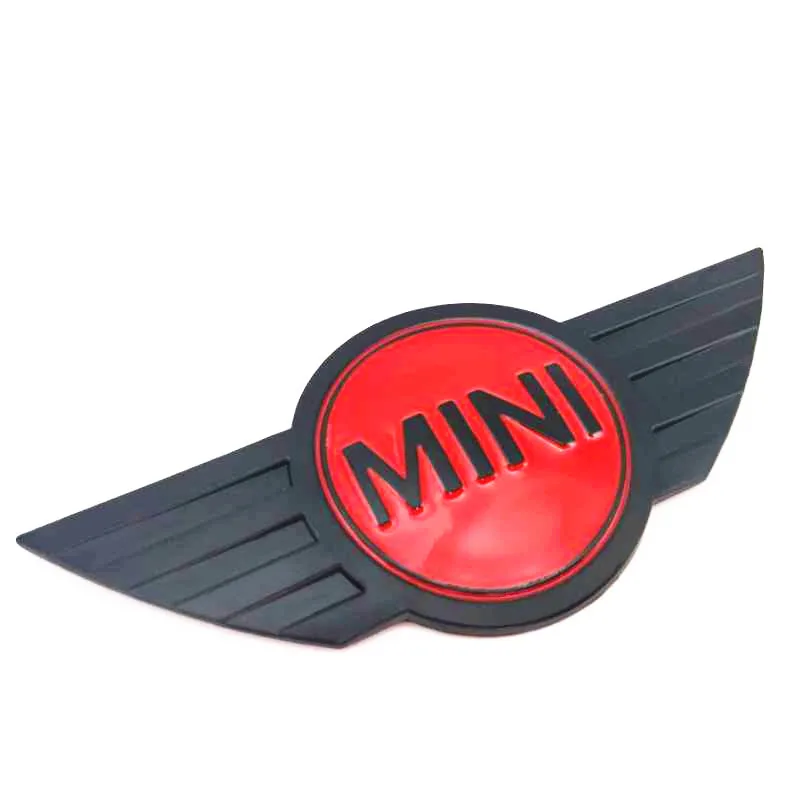 Металлический 3d Мини Автомобильный значок эмблема логотип наклейки для MINI Cooper CABRIO WORKS S Передняя крышка на голову задняя головка коробка значок наклейки - Цвет: Red Black