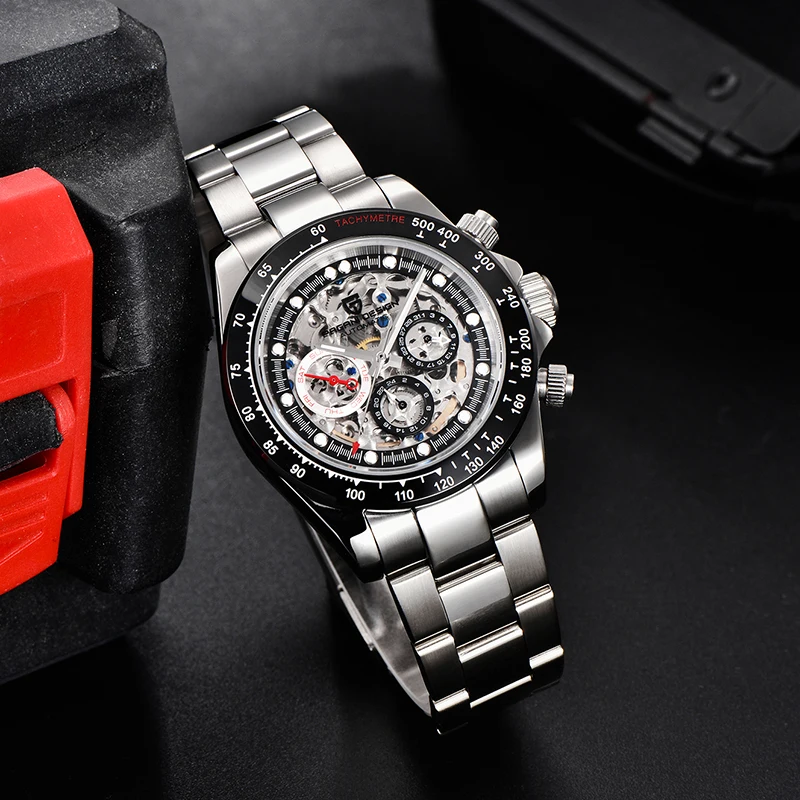 Pagani Design Watch Men Skeleton Automatic Mechanical Watch Stainless Steel Waterproof Fashion Busi-5