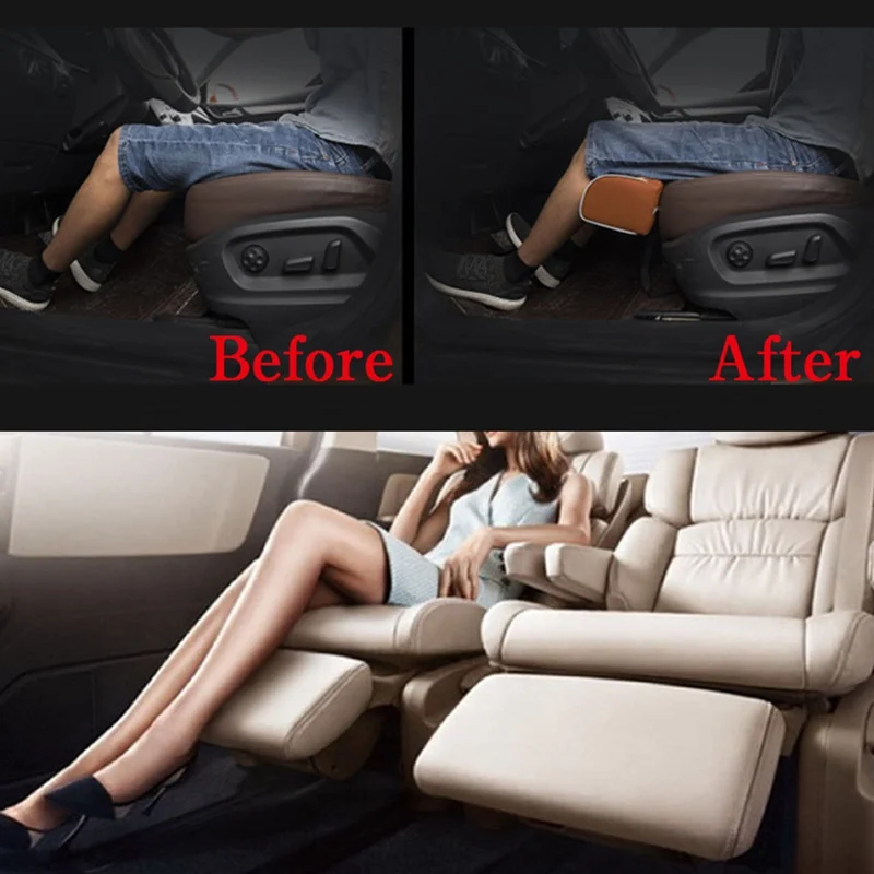 Универсальная автомобильная новая подушка для сиденья для поддержки ног Подушка для ног удлиненная подушка для сиденья автомобиля Кожаная подушка для ног наколенник