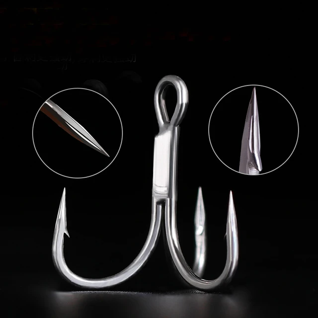 100pcs Fishing Hooks Ultra-Sharp Treble Hooks Size 2/4/6/8/10/12