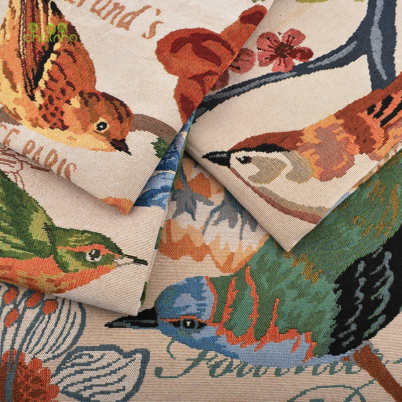 Chainho, 4 шт. серия птиц, окрашенная пряжа полиэстер хлопок Лоскутная Ткань, жаккардовая ткань для DIY швейная подушка, подстилка, сумки материал