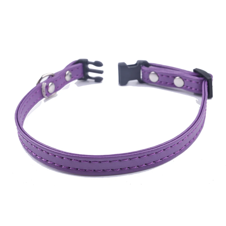 Breakaway Pu Leather Cat Collar Adjustable 8-12'' Safty Pet Necklace For Puppy Dogs Cats Purple Pink Black Brown Blue Red