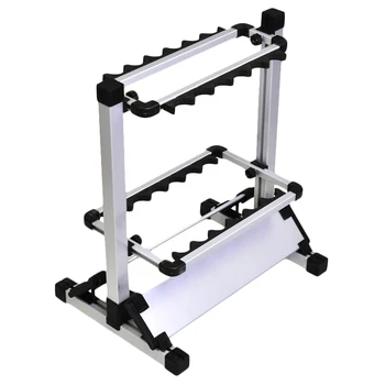 

12 Slots Fishing Rod Rack Holder Aluminum Alloy Fishing Rod Pole Bracket Display Stand