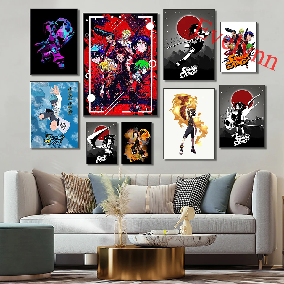 Shaman King Anime Poster Giapponese Cartoon Painting Modern Living Room Decor Canvas Wall Art Print Bambini Room Decor Gift