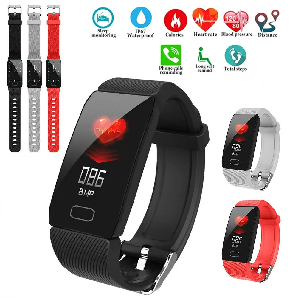 

New Clock Men Smart Bracelet Wristband Blood Pressure Heart Rate Monitor Smart Band Pedometer Fitness Traker for iOS Android