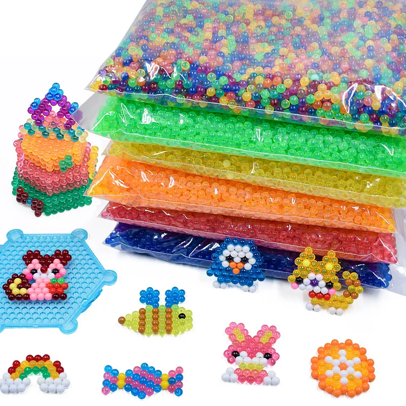 Новинка 6000 шт хрустальные магические бусины DIY Пазлы для детей красочные шарики перлер вода туман 3d головоломка pieducical игрушка Монтессори