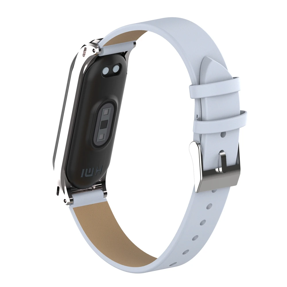 Кожаный ремешок для mi band 4, умный браслет, металлический чехол, PU ремешок для часов, для Xiaomi mi, ремешок, 3 замены, аксессуары для женщин и мужчин