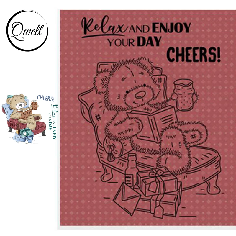QWELL Bear Cheers расслабьтесь и Наслаждайтесь своим днем чистыми марками для