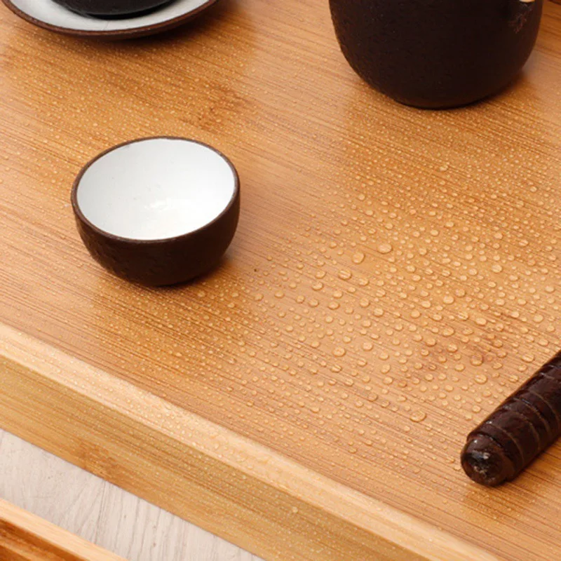 Портативные классические бамбуковые лотки деревянный прямоугольный поднос бытовые контейнеры лоток с полой ручкой сервировочные тарелки для чайного набора кухня