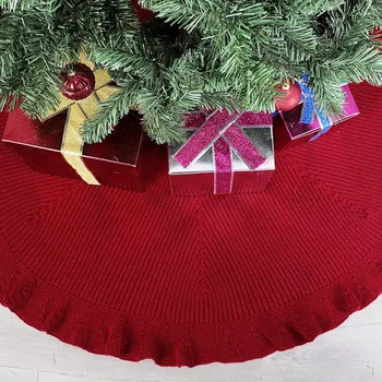 

Xmas Aprons 122cm Red Christmas Tree Skirt Carpet New Year Decorations Xmas Decoration Tree Skirt Ornaments Party Supplies