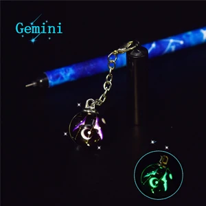 Gemini Милая гелевая ручка 12 Созвездие светящаяся ручка подвеска созвездия черные чернила цвет 0,5 мм ручки для школы канцелярские принадлежности для офиса обучения - Цвет: Gemini