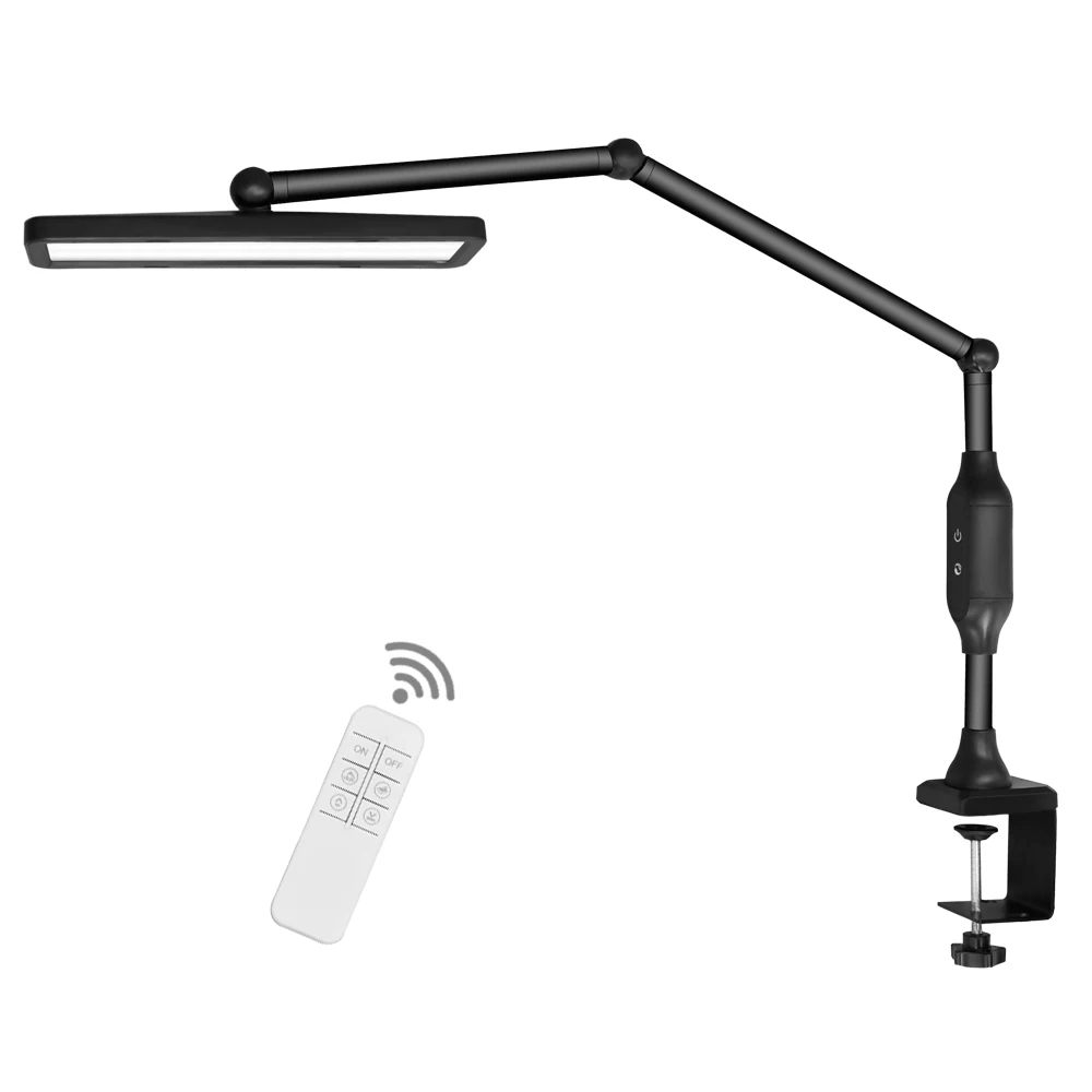 Long Arm Clip-on Lamp Adjustable Brightness Remote Control Touch Dimmer LED Table Lamp For  Reading Room Business Office Work 5