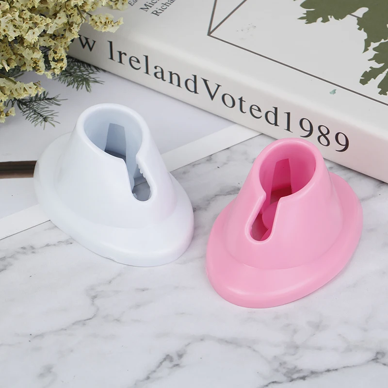 1pc Round Style DIY Rubber Nail Gel Polish Holder Display Bottle Stand Seat Glue Feature 2 Colors