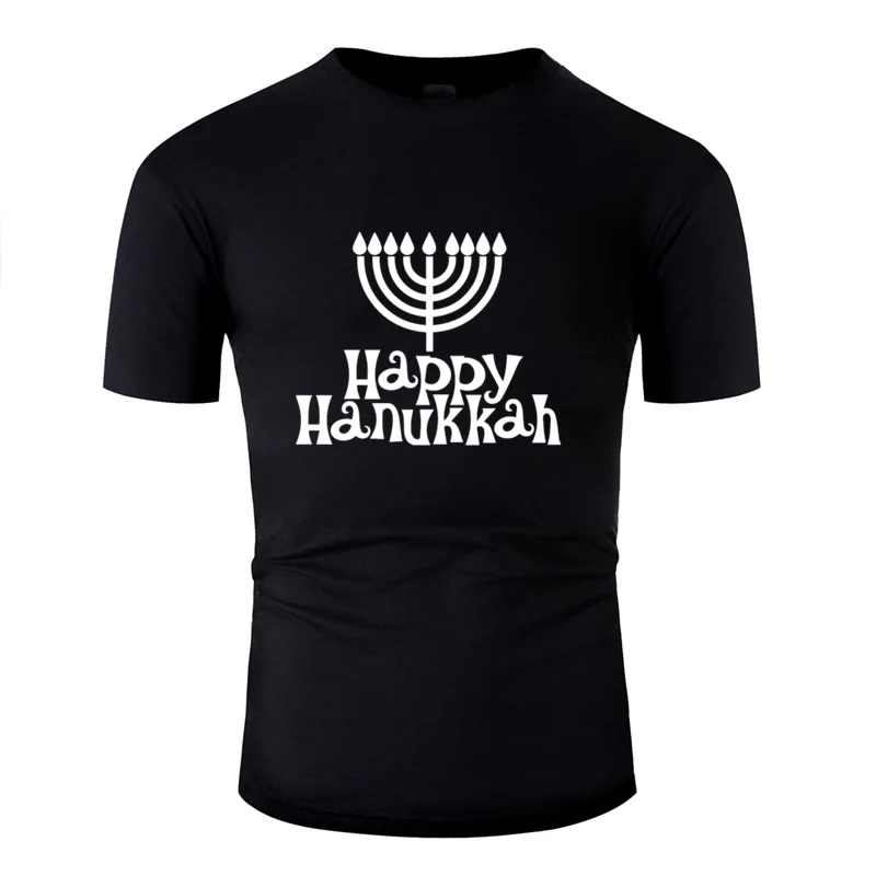 

Fashion Happy Hanukkah Jewish Funny Tshirt Men Unisex Mens Tee Shirt Fitness Plus Size S-5xl