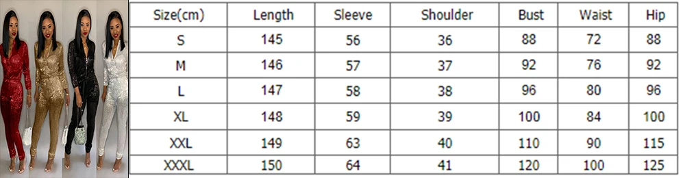 Ослепительная позолота женский комбинезон Рождество молния водолазка с длинным рукавом Модный комбинезон Клубные вечерние комбинезоны размера плюс S-3XL