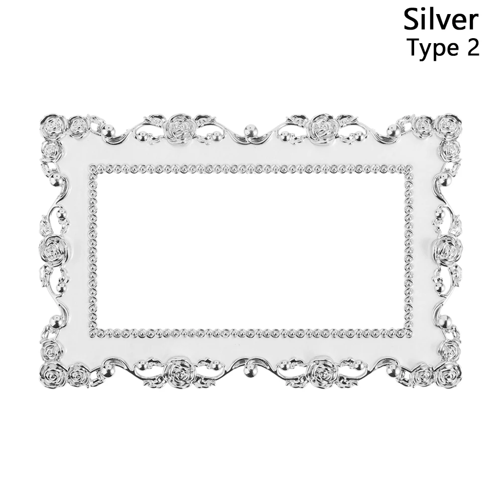 1Pc Elegant Rose Gold Silver Edge Light Switch Cover Resin Single Double Surround Socket Frame Wall Sticker Office Home Decor 