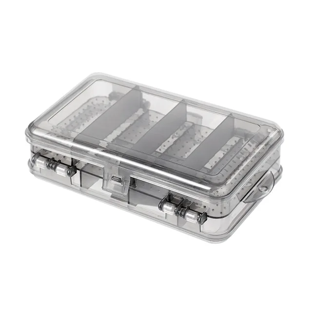Double-sided 10 Grid Partition Design Storage Tools Women Girls Ring Transparent Earrings Compartment Organizer Box Jewel Case black