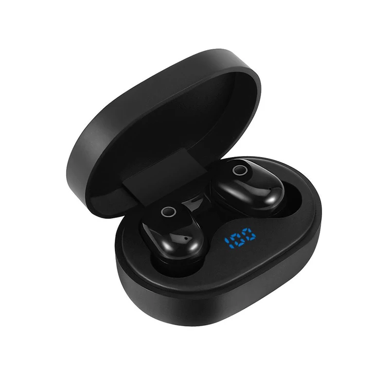 Черный DT-8 TWS, беспроводные Bluetooth наушники, светодиодный дисплей, сенсорный TWS, беспроводные наушники с внешним аккумулятором, гарнитура с микрофоном, Bluetooth 5,0 - Цвет: Черный
