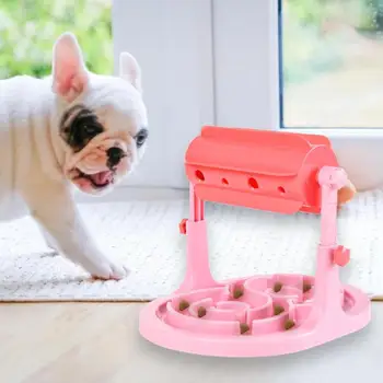 

Anti Choke Pet Feeders with Leak Roller Creative Dog Cat Food Separated Bowl Slow Eating Plate Kitten Puppy Accessories
