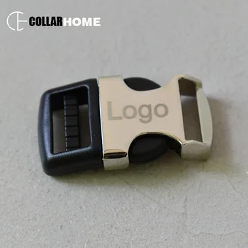 

10pcs Engrave name logo metal buckle side clip buckle for dog collar garment handmade bags accessory 15mm webbing factory price