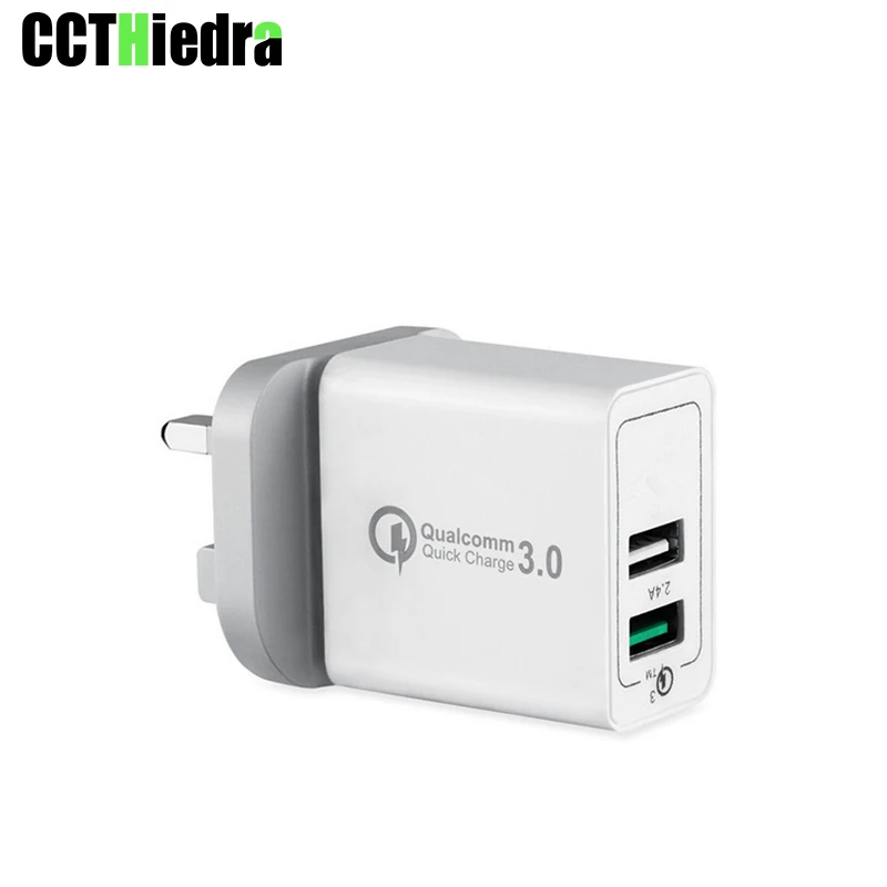 

Quick Charge 3.0 Dual USB Charger Adapter EU UK US Travel Wall QC3.0 Fast Phone Charger for iPhone Samsung Xiaomi