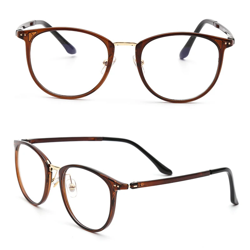 Анти-синий светильник, блокирующие очки, компьютерные защитные очки TR90, комбинированные металлические квадратные уф400 тонкие простые очки для просмотра ТВ - Цвет оправы: brown