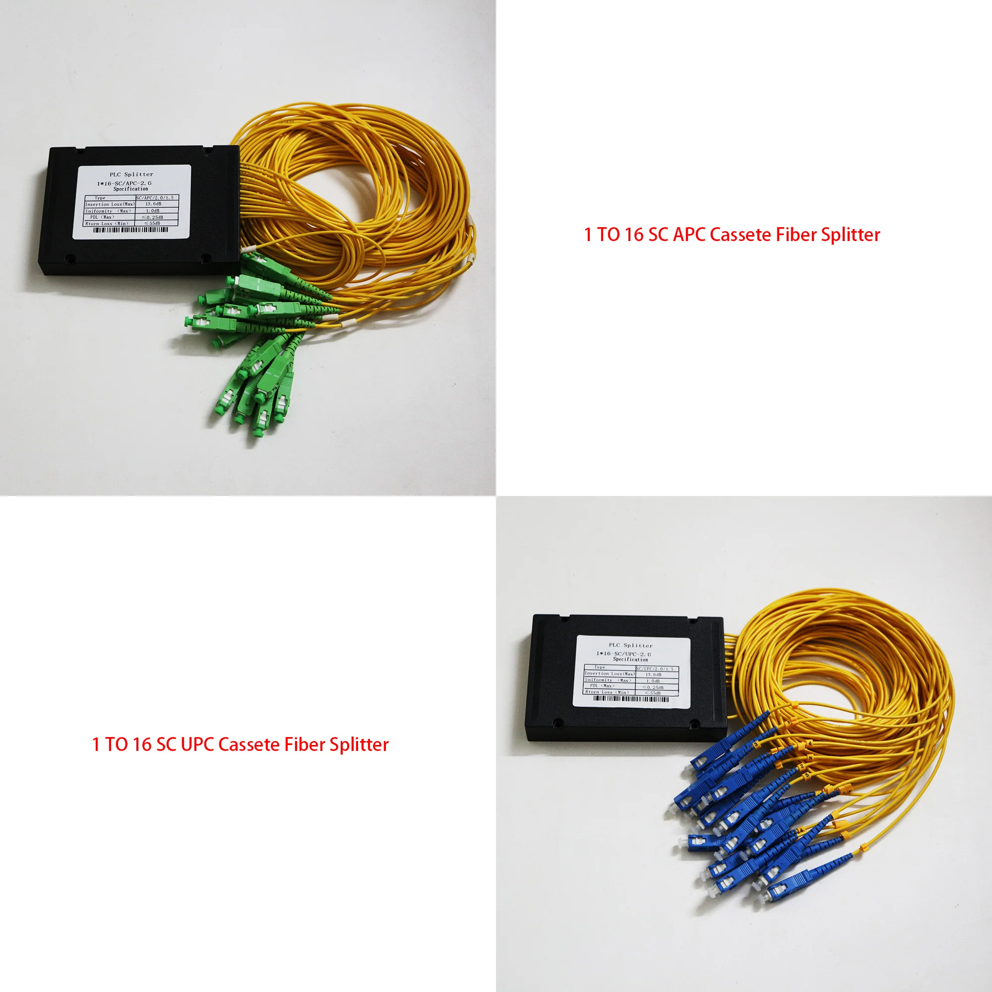 2 шт. FTTH 1 до 16 SC APC/SC UPC PLC волоконный сплиттер SM одномодовый Cassete Тип FTTH