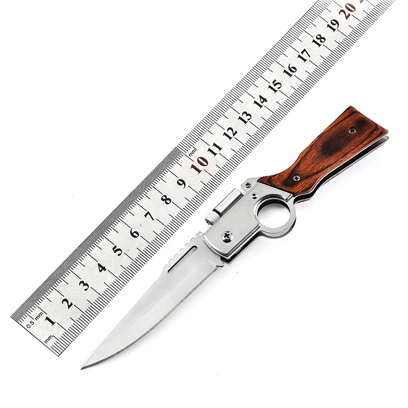 5CR15MOV AK47 нож складной нож карманный нож 440 лезвие деревянная ручка Открытый EDC инструмент охотничьи походные ножи+ светодиодный светильник