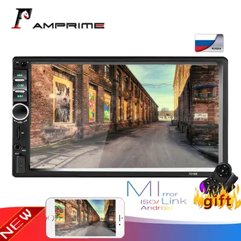 

AMPrime 2 din car radio 7" HD Touch Screen 7018B Car MP5 Player Display Bluetooth Multimedia USB Stereo With Rear View Camera