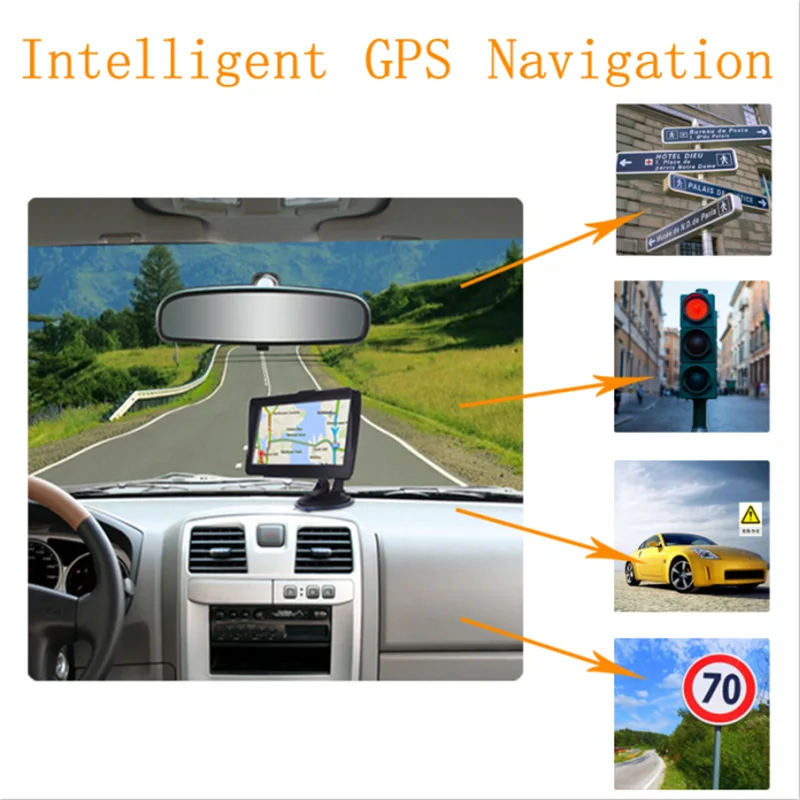 7-дюймовый автомобильный gps навигатор 8 Гб Портативный пожизненная Обновление карты говорят междувиткового навигации Системы Америка карта