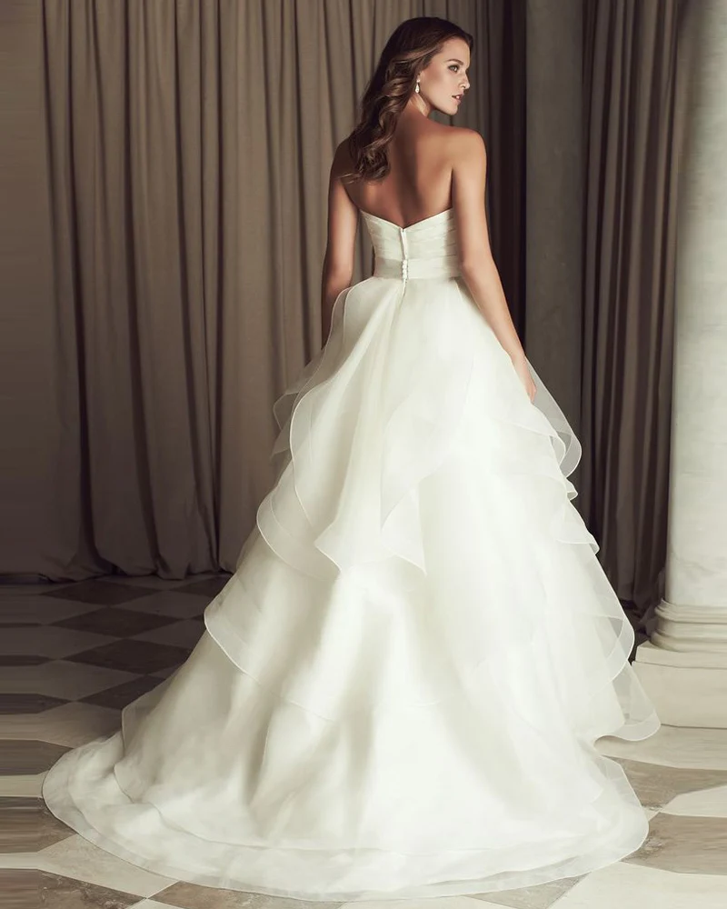 Новинка, Vestido De Noiva, простое пляжное свадебное платье из органзы, элегантное Многоярусное платье подружки невесты