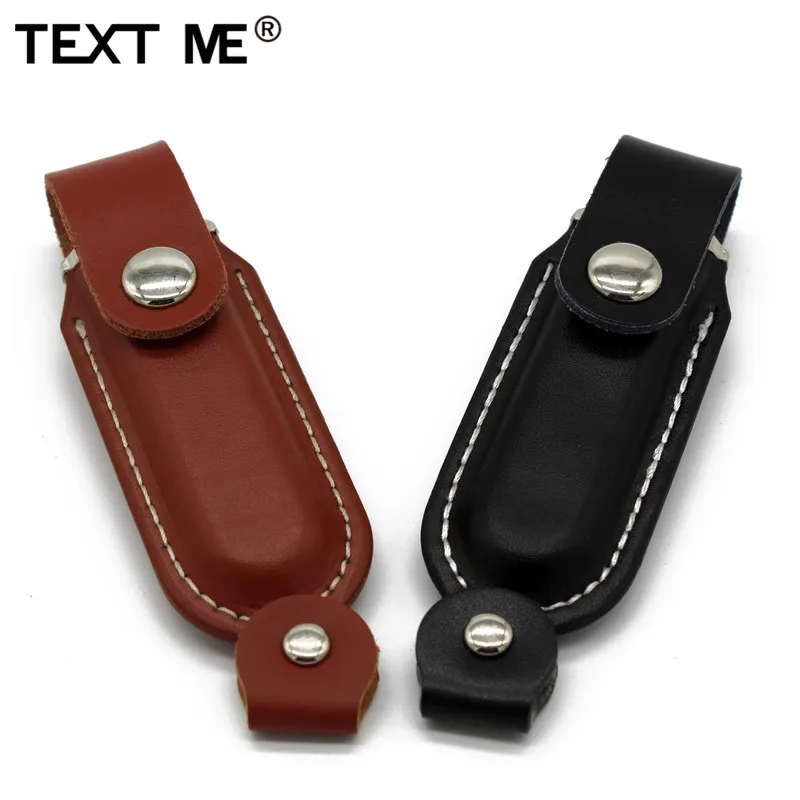Usb флеш накопитель TEXT ME в кожаном корпусе 2 цвета usb 0 4 ГБ 8 16 32 64 ГБ|USB