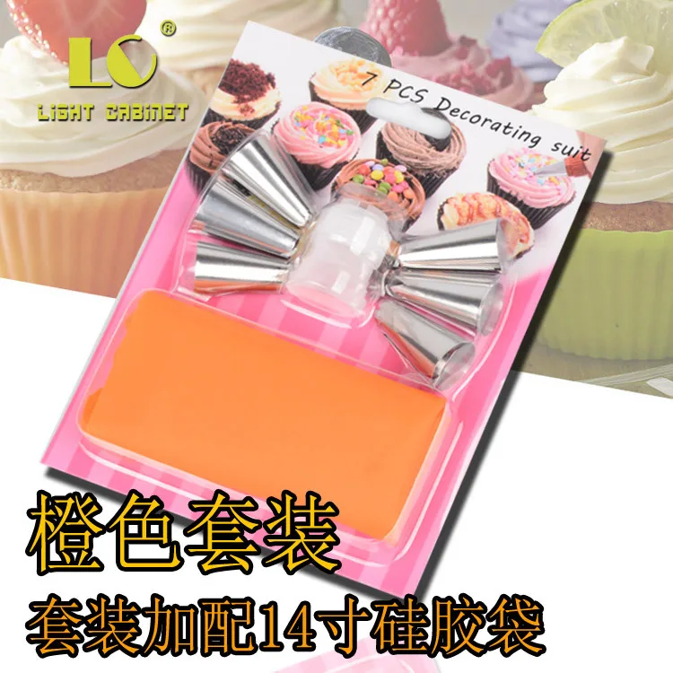 Novice Special Offer 8 Pieces Stainless Steel 6 Head Decorating Nozzle And Converter Delivery TPU12-Inch Bag