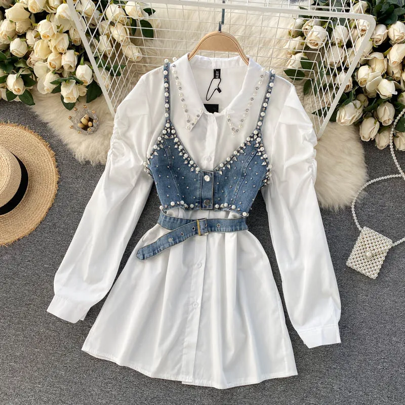 大完売品EMMA VEST SET PLEATS DRESS(白、Sサイズ) Posse Emma Vest in Ivory | FWRD