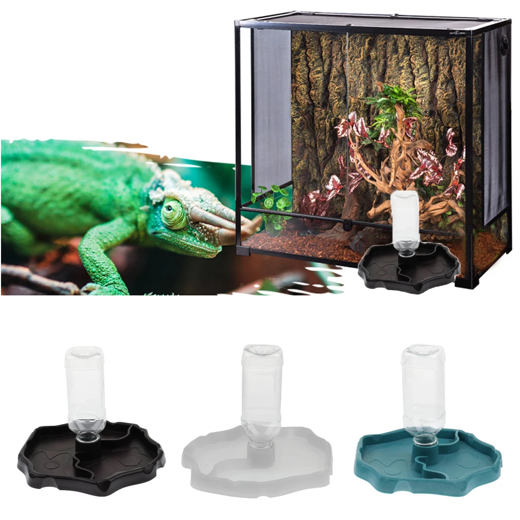 Reptile Waterer Automatic-refilling Water Dispenser Feeding Water Bowl 