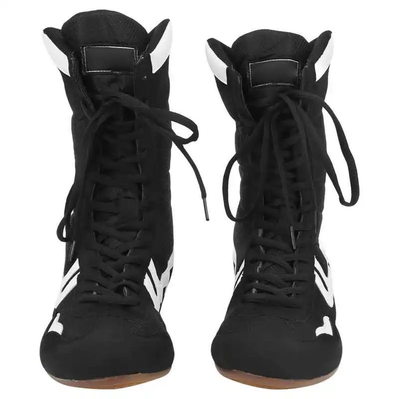 Professional Wrestling Shoes High-top Ankle Martial Arts Taekwondo ShoesNon-Slip Imitation Tendon Sole Boxing Shoes