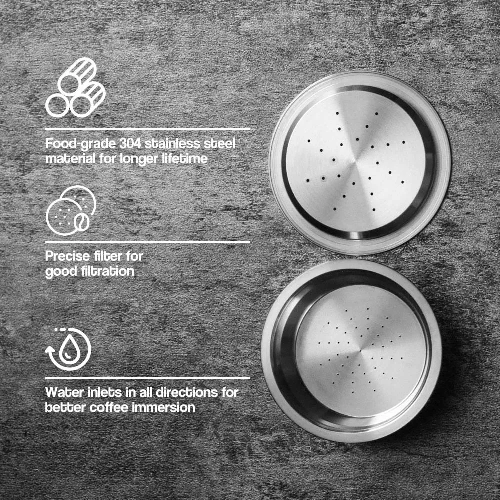 Набор кофейных капсул из нержавеющей стали, совместимых с LAVAZZA A MODO MIO Lavasa, итальянские кофейные капсулы с ложкой и щеткой