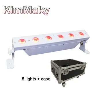 

5pcs/lot Free DHL shipping Charging flight case wireless control Uplight 6x15W