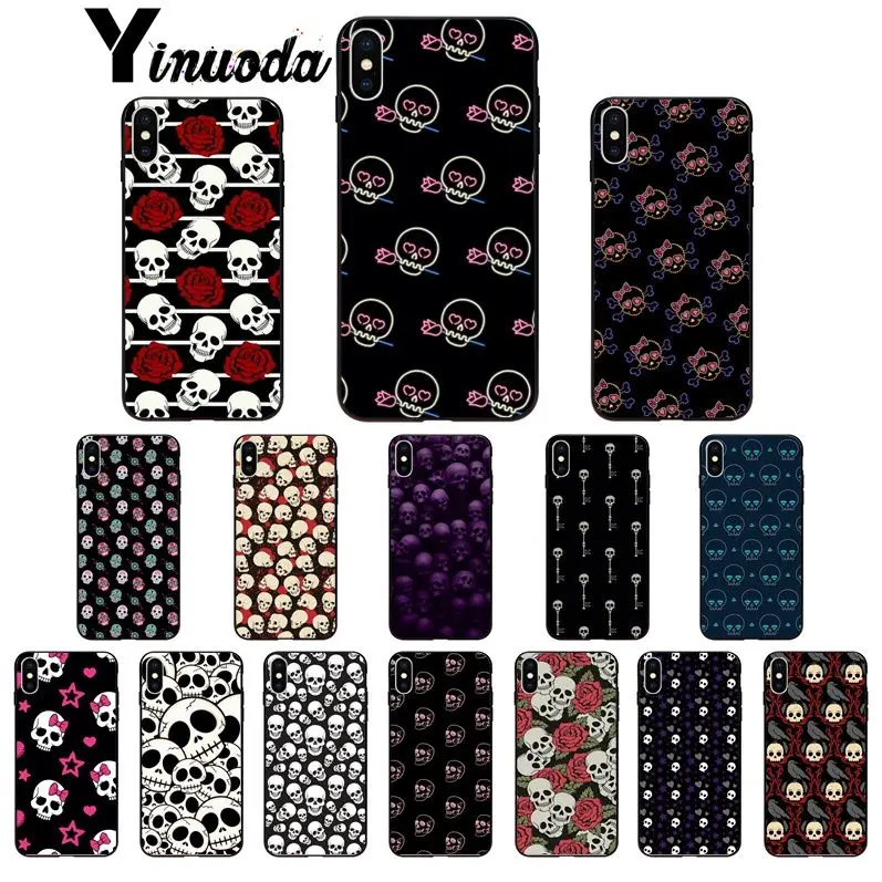 Yinuoda Личность Рисунок черепа защитный чехол из ТПУ с рисунком мягкий для iPhone X XS MAX